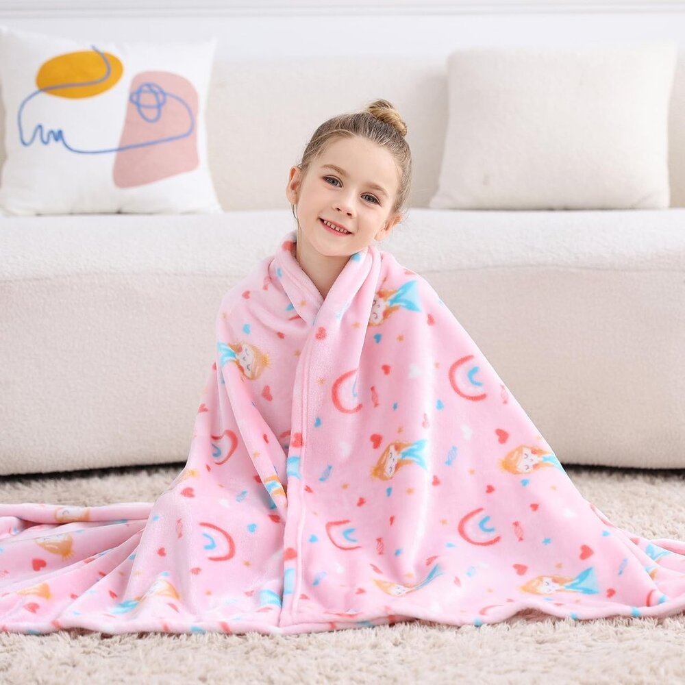 Softan Princess Blanket for Girls, Kids Throw Blanket for Boys and Girls Soft Co